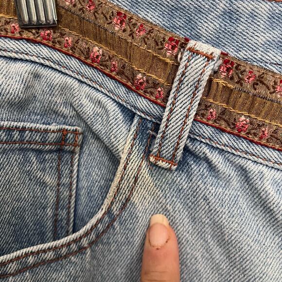 CROSSING POINTE Cropped Womens Jeans Sz 12MS Boho Ribbon Relax Gilmore Girls Y2k - Picture 9 of 13